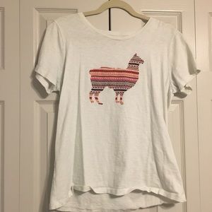 White J. Crew Alpaca T-Shirt